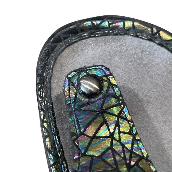 Alegria Carina Tectonic Leather Platform Thong Sandals Size EU 38 US 8-8.5 - Picture 9 of 11